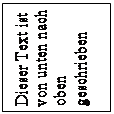 Textfeld: Dieser Text ist von unten nach oben geschrieben
